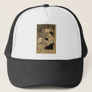Vintage Art Nouveau Typewriter Advertisement Trucker Hat