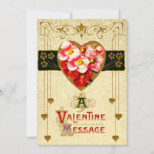 Vintage Art Nouveau Valentine's Day Card Template
