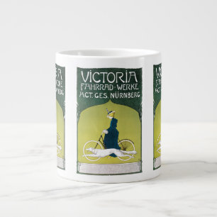 Vintage Art Nouveau, Victoria Fahrrad Werke, Rehm Large Coffee Mug