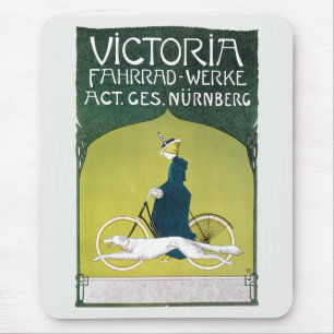 Vintage Art Nouveau, Victoria Fahrrad Werke, Rehm Mouse Mat