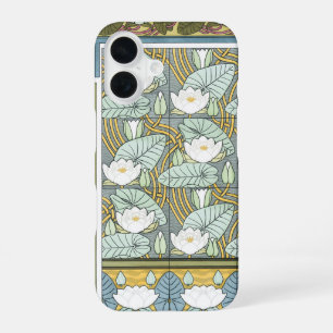 Vintage Art Nouveau, Waterlily Garden Flowers iPhone 16 Case