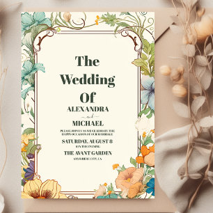 Vintage Art Nouveau Wedding Invitation