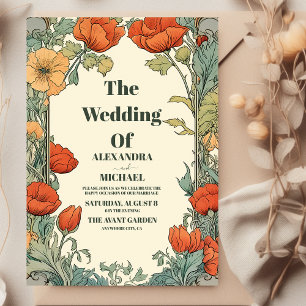 Vintage  Art Nouveau Wedding Invitation