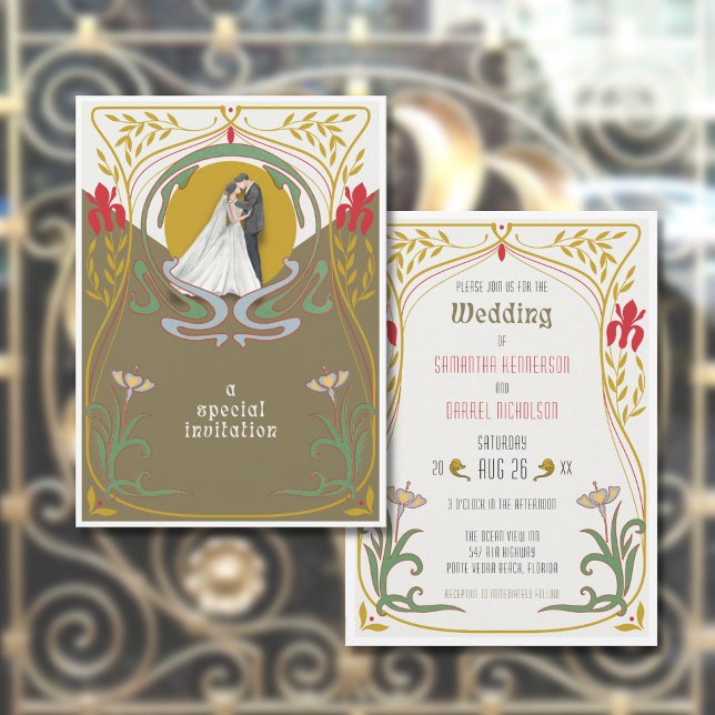Vintage Art Nouveau Wedding Invitation  (Creator Uploaded)