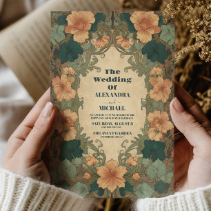 Vintage Art Nouveau Wedding Invitation