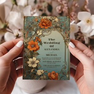 Vintage Art Nouveau Wedding Invitation