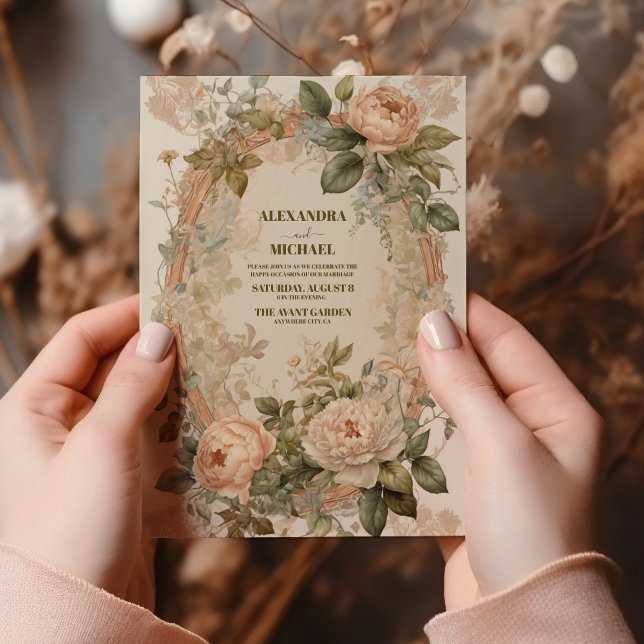 Vintage Art Nouveau Wedding Invitation (Creator Uploaded)