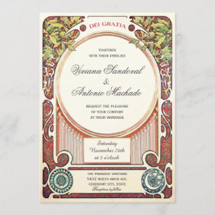 Vintage Art Nouveau Wedding Invitations I