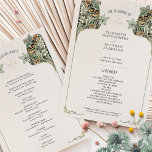 Vintage Art Nouveau Wedding Program Card<br><div class="desc">Introducing our Vintage Art Nouveau Wedding Program, a delicate design that draws inspiration from the iconic works of William Morris and the Belle Époque era. With intertwined greenery and florals, this card is an homage to a period known for its artistic flourishing and unique beauty. Victorian-themed weddings are filled with...</div>