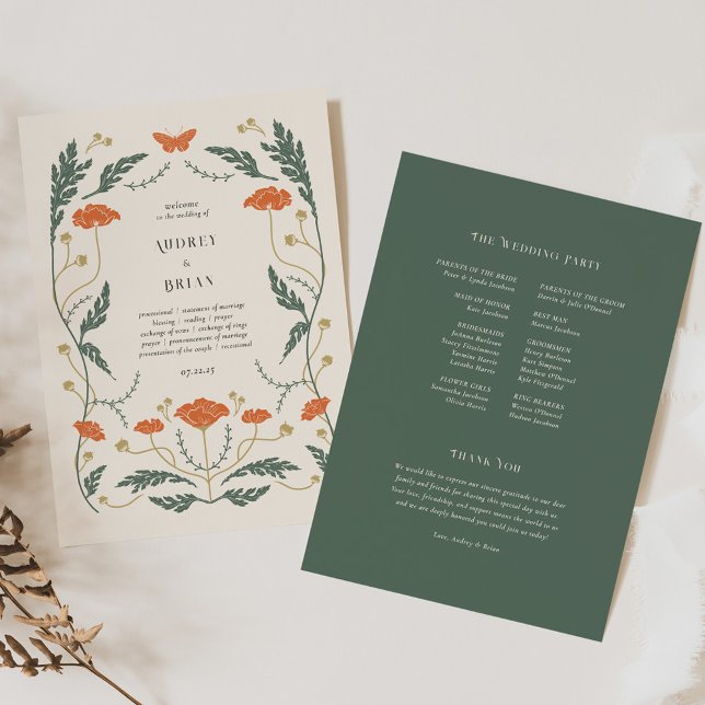 Vintage Art Nouveau Wedding Program Programme (Creator Uploaded)