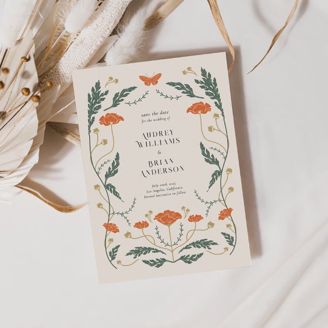 Vintage Art Nouveau Wedding Save the Date card (Creator Uploaded)
