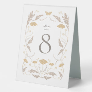 Vintage Art Nouveau Wedding Table Number Tent Card