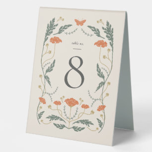 Vintage Art Nouveau Wedding Table Number Tent Card