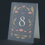 Vintage Art Nouveau Wedding Table Number Tent Card<br><div class="desc">This Wedding Table Number Tent Card from the Art Nouveau Collection showcases a beautiful vintage floral design that exudes modern elegance. Personalise it with your details easily and quickly. Simply press the 'customise it' button to further re-arrange and format the style and placement of the text.</div>