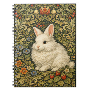 Vintage art nouveau white rabbit notebook