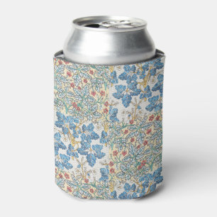 Vintage Art Nouveau Wild Geranium Floral Pattern Can Cooler