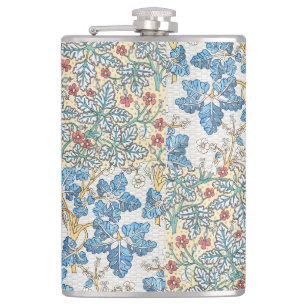 Vintage Art Nouveau Wild Geranium Floral Pattern Hip Flask