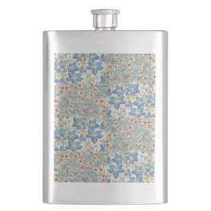 Vintage Art Nouveau Wild Geranium Floral Pattern Hip Flask