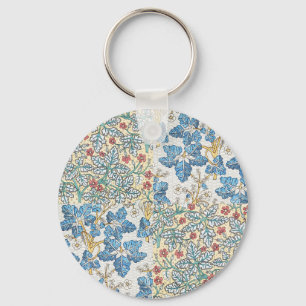 Vintage Art Nouveau Wild Geranium Floral Pattern Key Ring