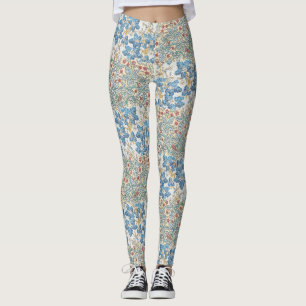 Vintage Art Nouveau Wild Geranium Floral Pattern Leggings