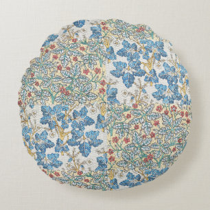 Vintage Art Nouveau Wild Geranium Floral Pattern Round Cushion