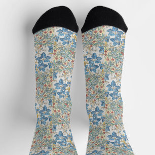 Vintage Art Nouveau Wild Geranium Floral Pattern Socks