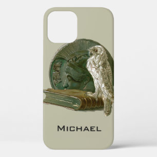 Vintage Art Nouveau with an Owl, Coin and a Book iPhone 12 Case