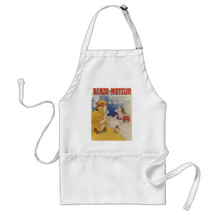 Vintage Art Nouveau, Woman Antique Convertible Car Standard Apron