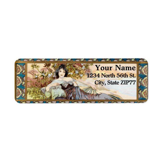 Vintage Art Nouveau Woman by Alphonse Mucha (Front)