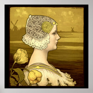 Vintage Art Nouveau Woman by Paul Berthon Poster