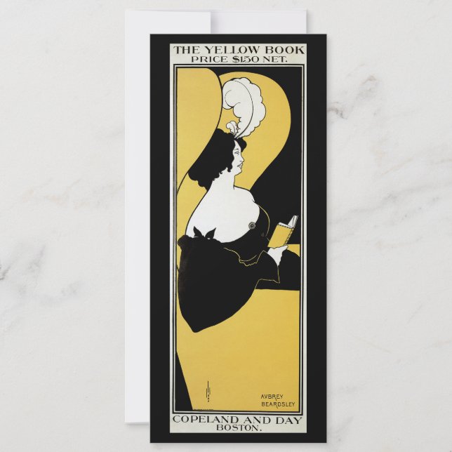 Vintage Art Nouveau, Woman Reading a Yellow Book (Front)