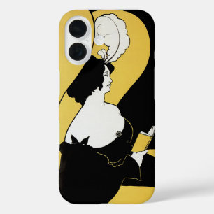Vintage Art Nouveau, Woman Reading a Yellow Book iPhone 16 Case