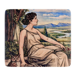 Vintage Art Nouveau Woman Reading Under Tree Cutting Board