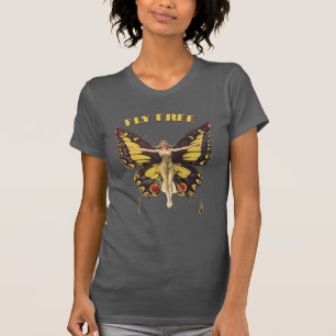 Vintage Art Nouveau Woman With Butterfly Wings T-Shirt