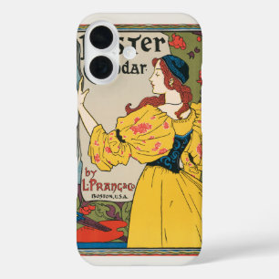 Vintage Art Nouveau Woman Yellow Dress Poster iPhone 16 Case