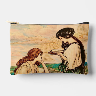 Vintage Art Nouveau Women Reading by the Sea Accessory Pouch