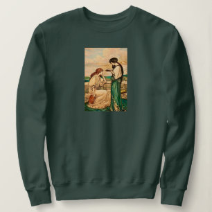 Vintage Art Nouveau Women Reading by the Sea Sweatshirt