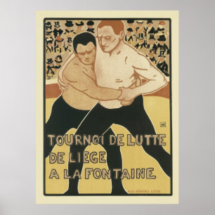 Vintage Art Nouveau - Wrestling Poster