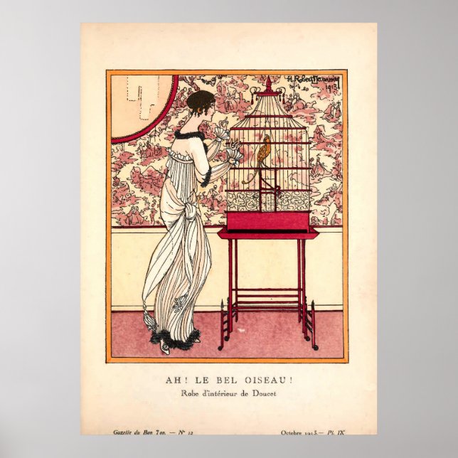 Vintage Art Noveau Fashion Plate Poster (Front)