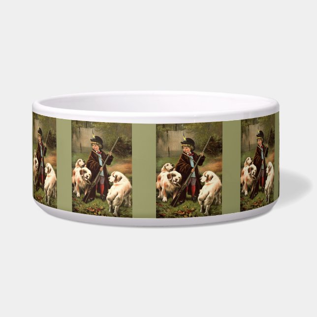 Vintage Art Pet Bowl (Front)