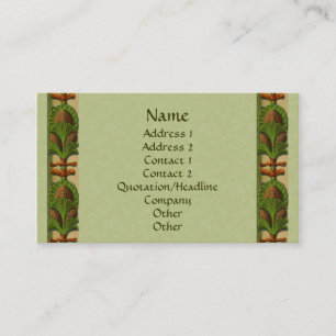 Vintage Art Pineapple Border Design Business Card