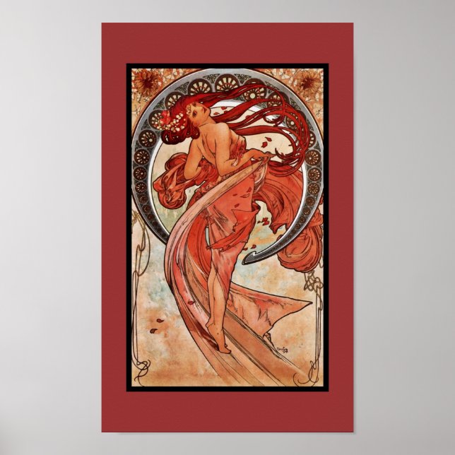 Vintage Art Poster Alfons Mucha 1898 Dance (Front)
