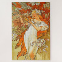 Vintage Art Poster Spring by Alphonse Mucha