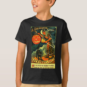 Vintage Art Retro Halloween Witch  T-Shirt