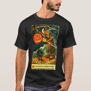 Vintage Art Retro Halloween Witch  T-Shirt