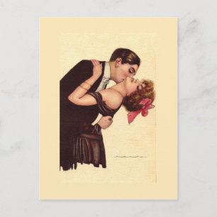 Vintage Art ~ Romantic Enraptured Couple Postcard