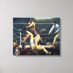 Vintage Art Sports Fight 1924 Canvas Print