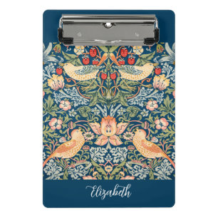 Vintage Art, Strawberry Thief, Script Name Mini Clipboard