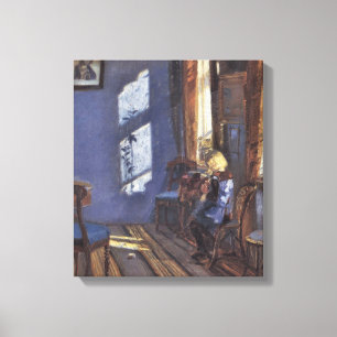 Vintage Art, Sunshine in the Blue Room by Ancher Canvas Print