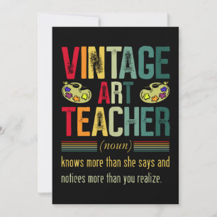 Vintage Art Teacher Funny Artist Artistic Art Love Thank You Card